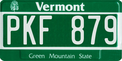VT license plate PKF879