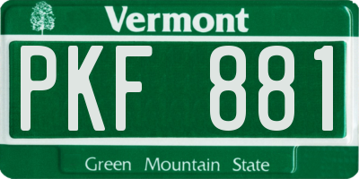VT license plate PKF881