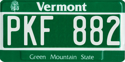 VT license plate PKF882