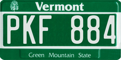 VT license plate PKF884