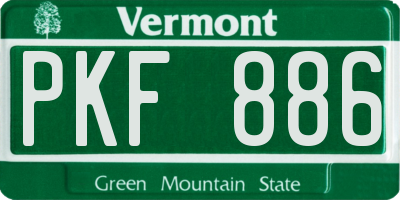 VT license plate PKF886