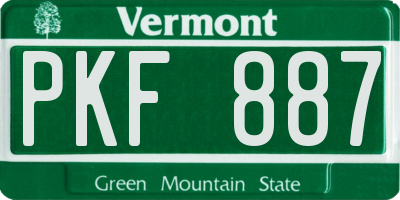 VT license plate PKF887