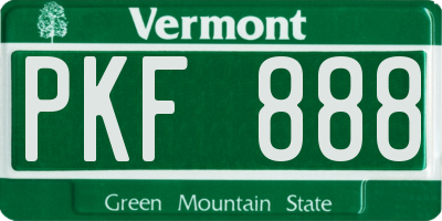 VT license plate PKF888