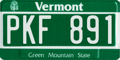 VT license plate PKF891