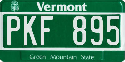 VT license plate PKF895