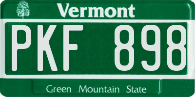 VT license plate PKF898