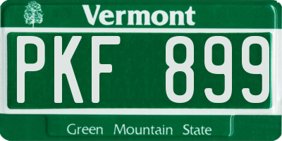 VT license plate PKF899