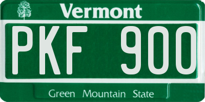 VT license plate PKF900