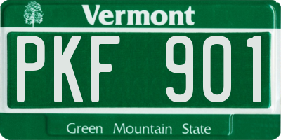 VT license plate PKF901