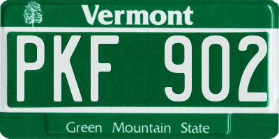 VT license plate PKF902