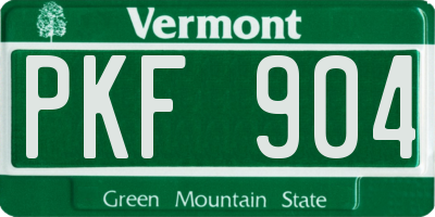 VT license plate PKF904
