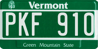 VT license plate PKF910
