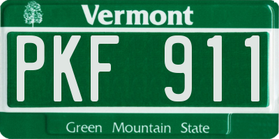 VT license plate PKF911