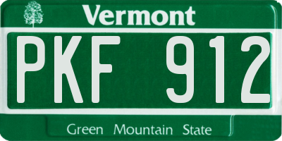 VT license plate PKF912