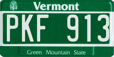 VT license plate PKF913