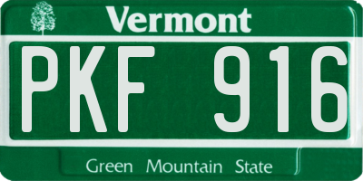 VT license plate PKF916