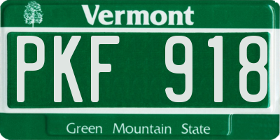 VT license plate PKF918