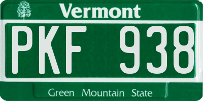 VT license plate PKF938