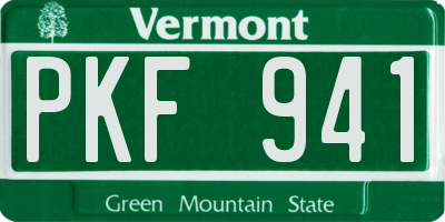 VT license plate PKF941