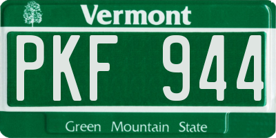 VT license plate PKF944