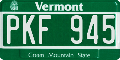 VT license plate PKF945