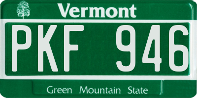 VT license plate PKF946