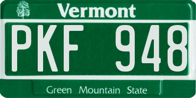 VT license plate PKF948