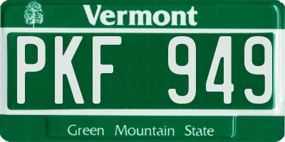 VT license plate PKF949