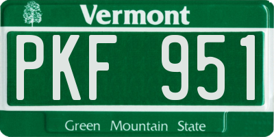 VT license plate PKF951