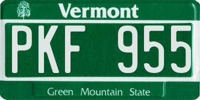 VT license plate PKF955