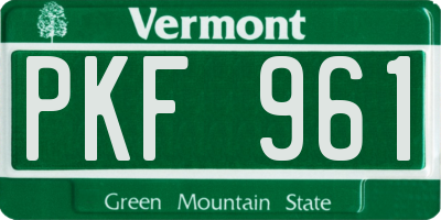 VT license plate PKF961