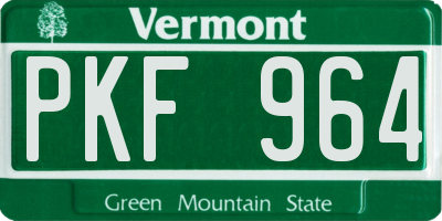 VT license plate PKF964