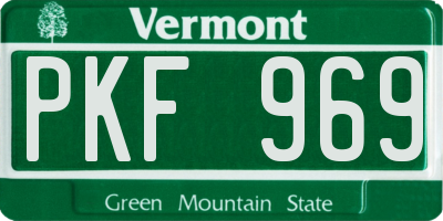 VT license plate PKF969