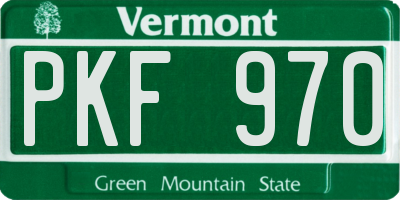 VT license plate PKF970