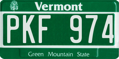 VT license plate PKF974