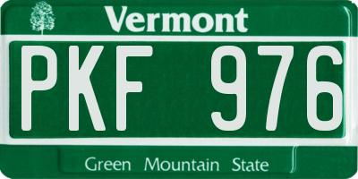 VT license plate PKF976