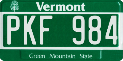VT license plate PKF984