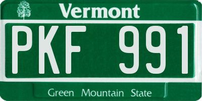 VT license plate PKF991