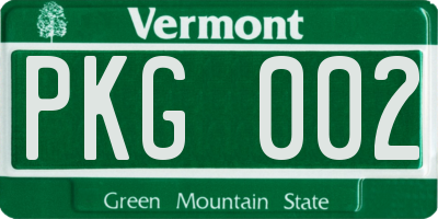 VT license plate PKG002