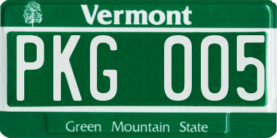 VT license plate PKG005