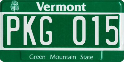 VT license plate PKG015