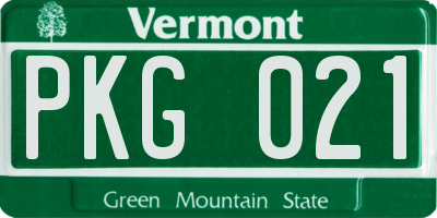 VT license plate PKG021