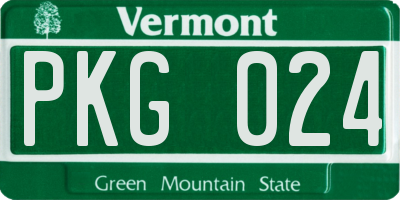 VT license plate PKG024