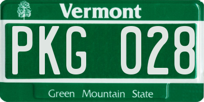 VT license plate PKG028