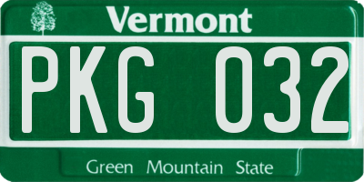 VT license plate PKG032