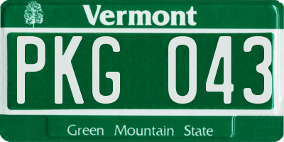 VT license plate PKG043