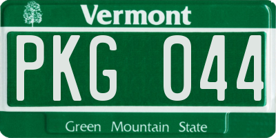 VT license plate PKG044