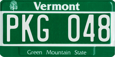 VT license plate PKG048