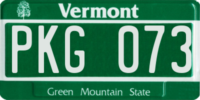 VT license plate PKG073