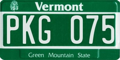 VT license plate PKG075